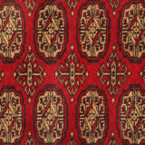 Handwoven bokhara runner rug traditional red motif runner carpet- 77x247cm