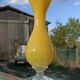 Yellow crystal vase - Cristallerie d'Aubusson
