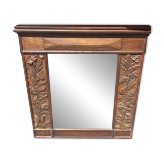 Brutalist mirror XXL - flowered wood