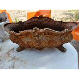 Set of 4 cast iron planters from 1900 from Charleville - Mézières, rockery style