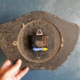 Vintage formica clock silent wall clock 60s "DAM electric yellow black"