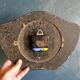 Vintage formica clock silent wall clock 60s "DAM electric yellow black"