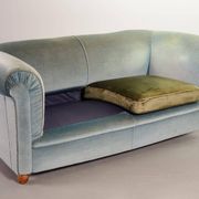 Chesterfield Duotone 2-Seat Sofa in Frosted Blue & Green Velvet 1950s