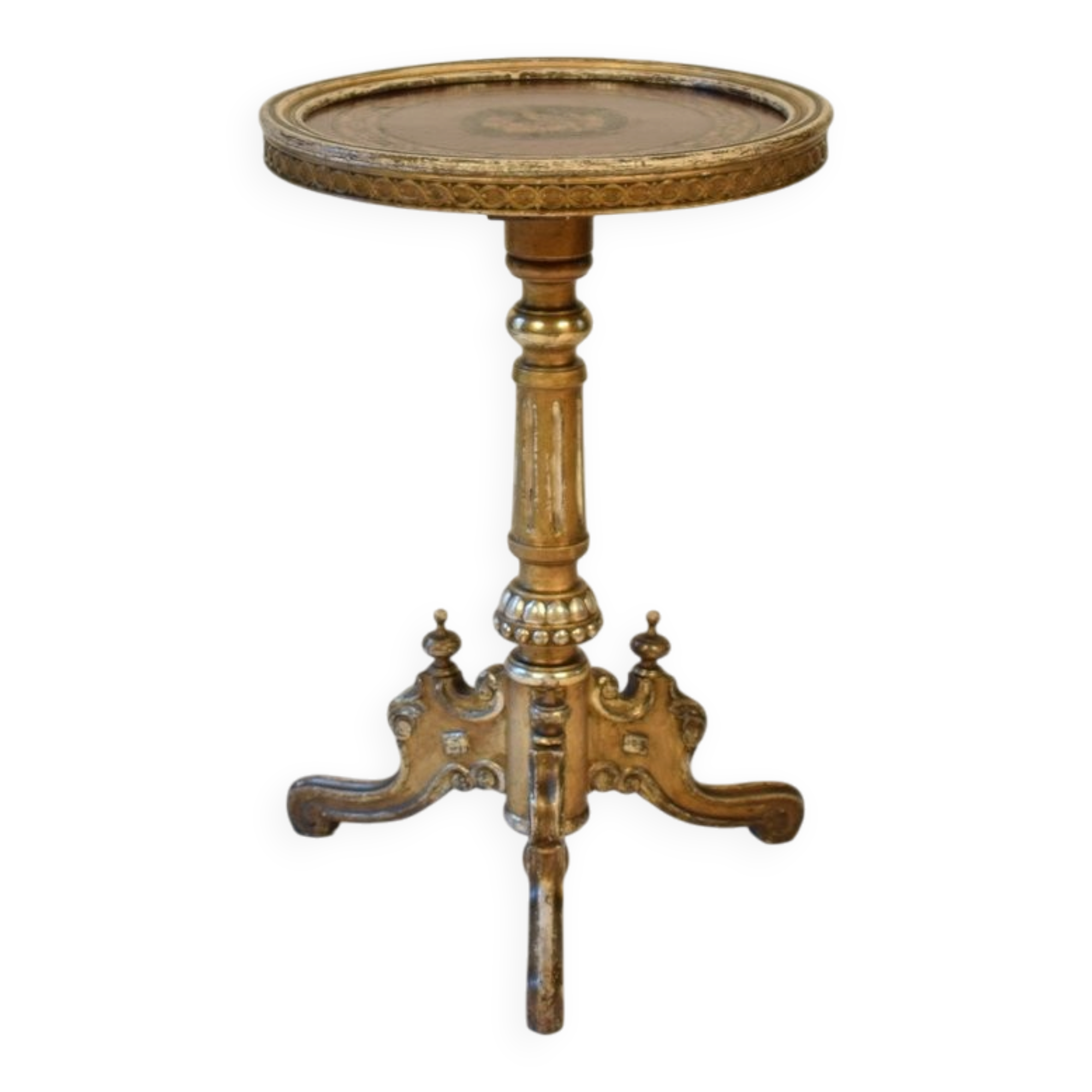 Victorian Marquetry Round Side Table, 1870s