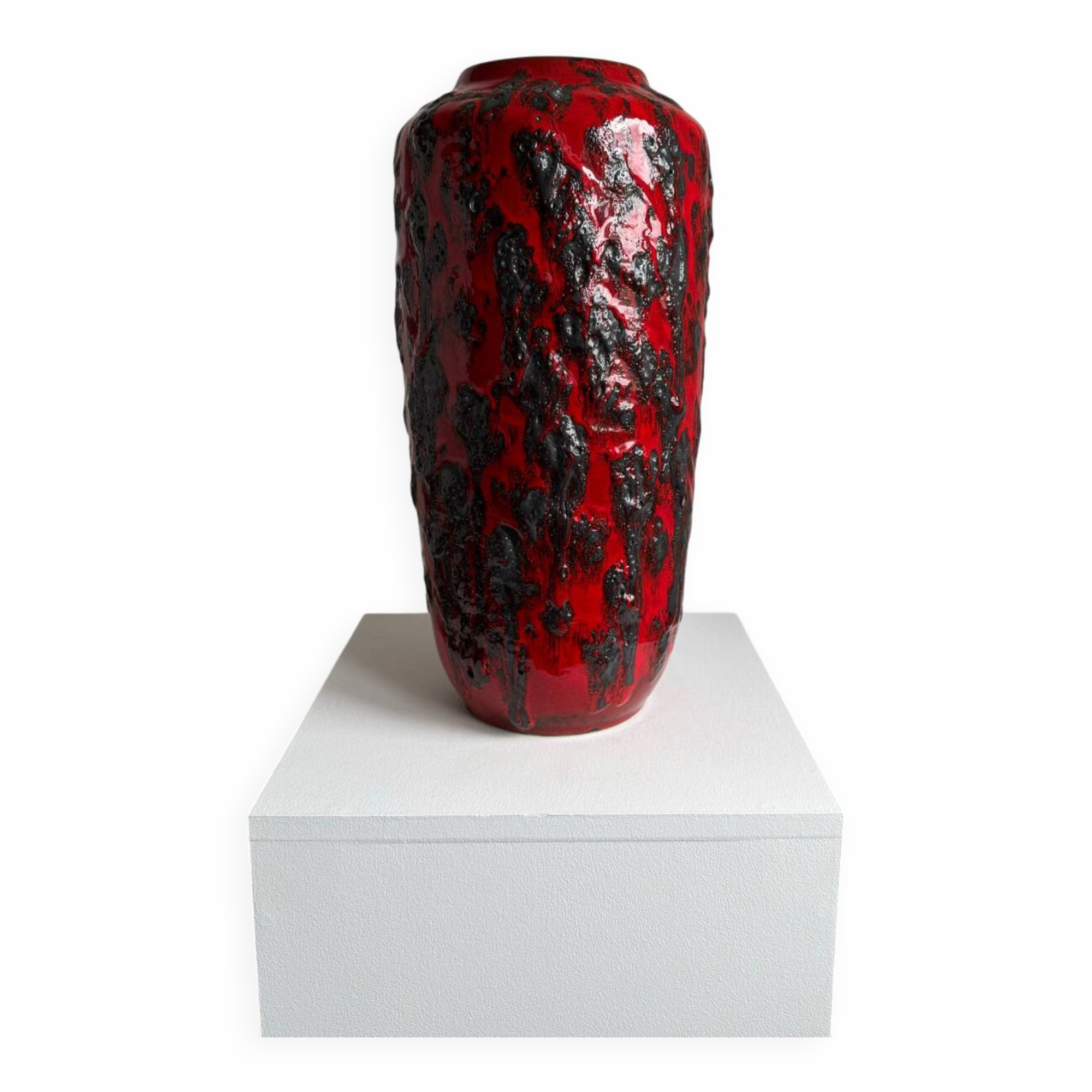 Vintage 1970s XL Scheurich Keramik Fat Lava Vase MCM West Germany