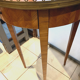 Louis XVI style pedestal table in pink wood marquetry XX century