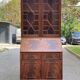 English solid wood donkey back writing desk, 20th century