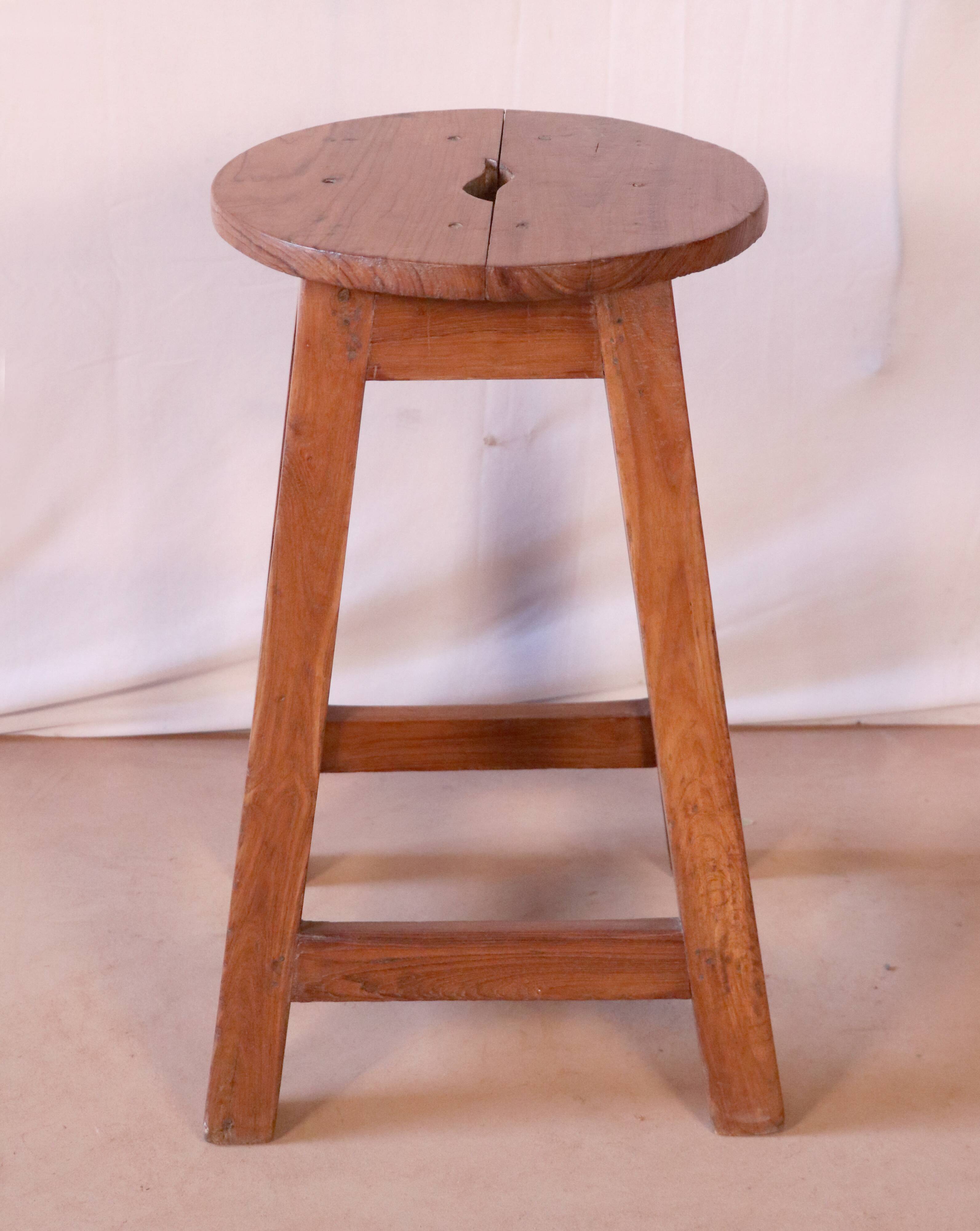 Old Burmese teak workshop stool