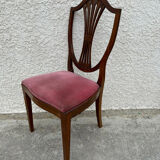 Set of 6 wooden chairs sitting red