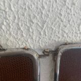 Miroir triptyque barbier chromé chocolat vintage 1940 - 21 x 49 cm