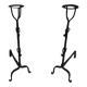 Pair of wrought iron fire tongs