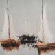 Sail Boats In The Ocean Antique Oil Painting