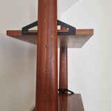 Freestanding Italian bookcase in teak and brass from the 60s