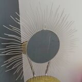 Sun 73x73cm white metal mirror