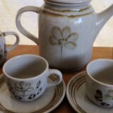 Coffee service sandstone "atelier d'art de lorraine" sarreguemines vintage
