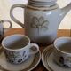 Coffee service sandstone "atelier d'art de lorraine" sarreguemines vintage