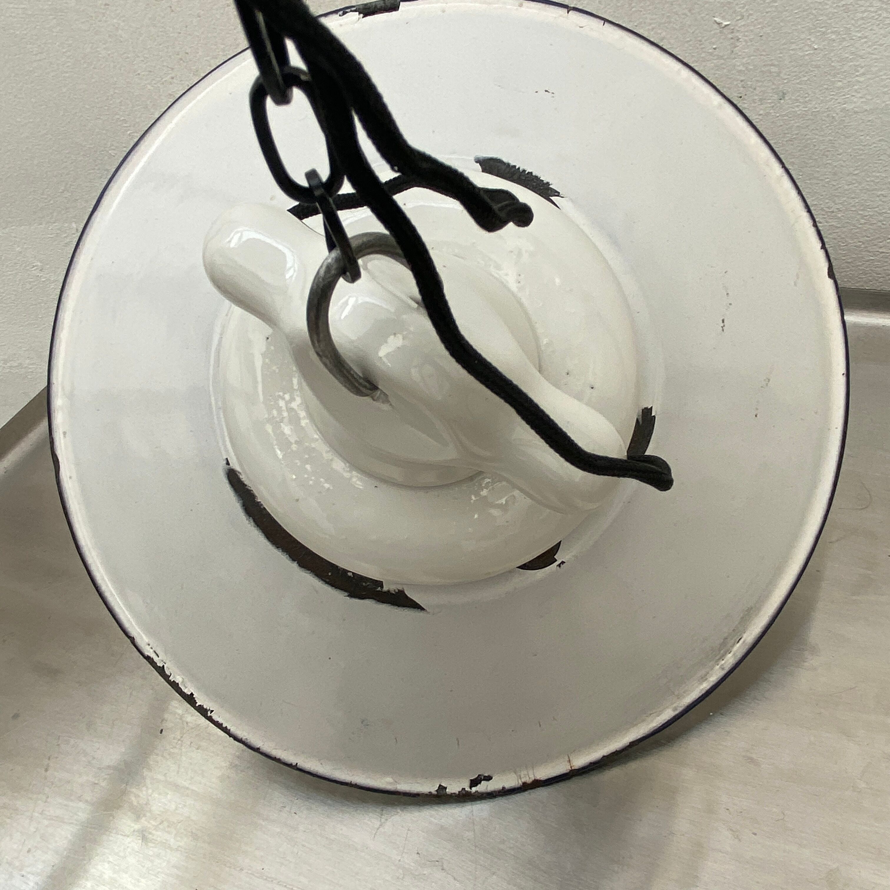 Glass industrial hanging lamp