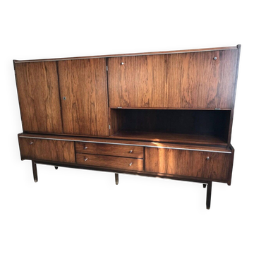 Mid-Century Brown Wood Buffet G.N.B. (1960s) - 2 parts, 217 x 46 x 139 cm