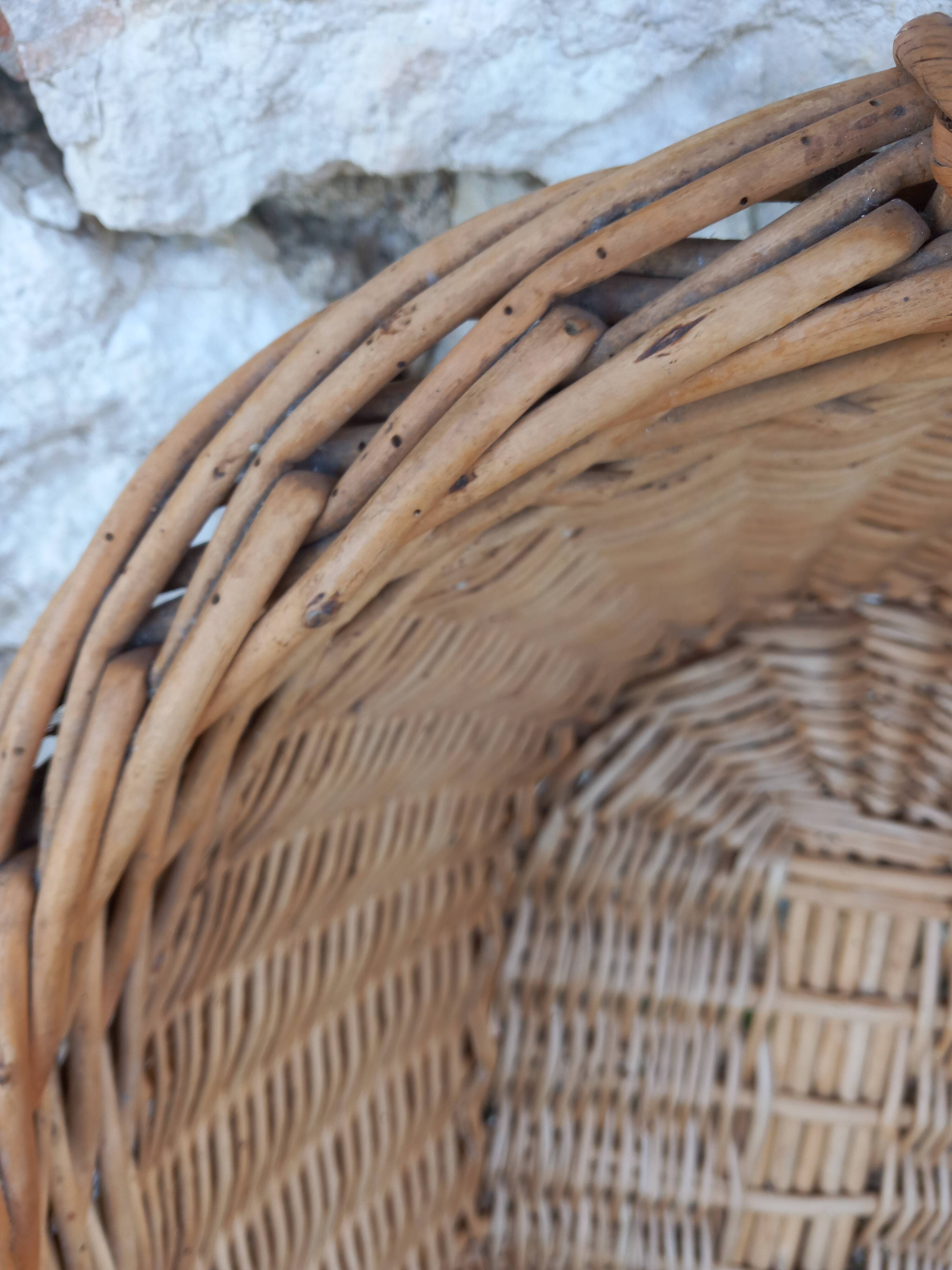 Handmade wicker laundry basket