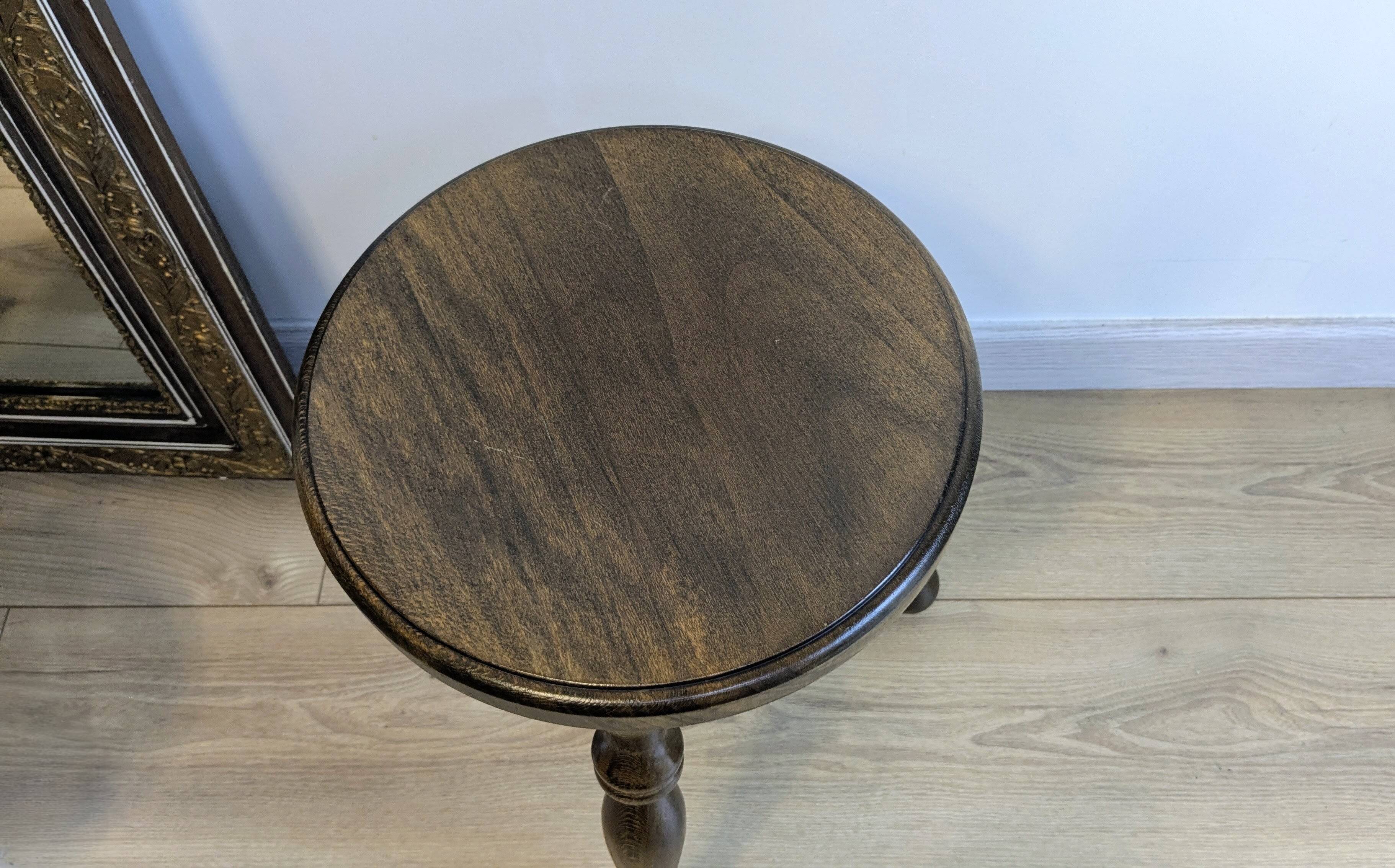 Old turned oak tripod stool