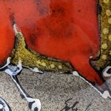 Hollow earthenware dish signed Gehel 50s/60s