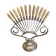 12 small antique knives and their fan knife holders