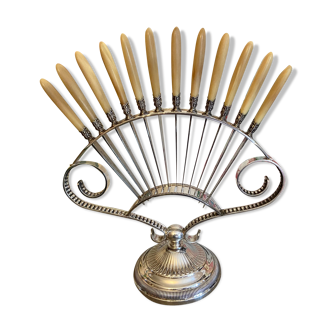 12 small antique knives and their fan knife holders