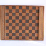 Antique wooden checkers and chess board, 1920s