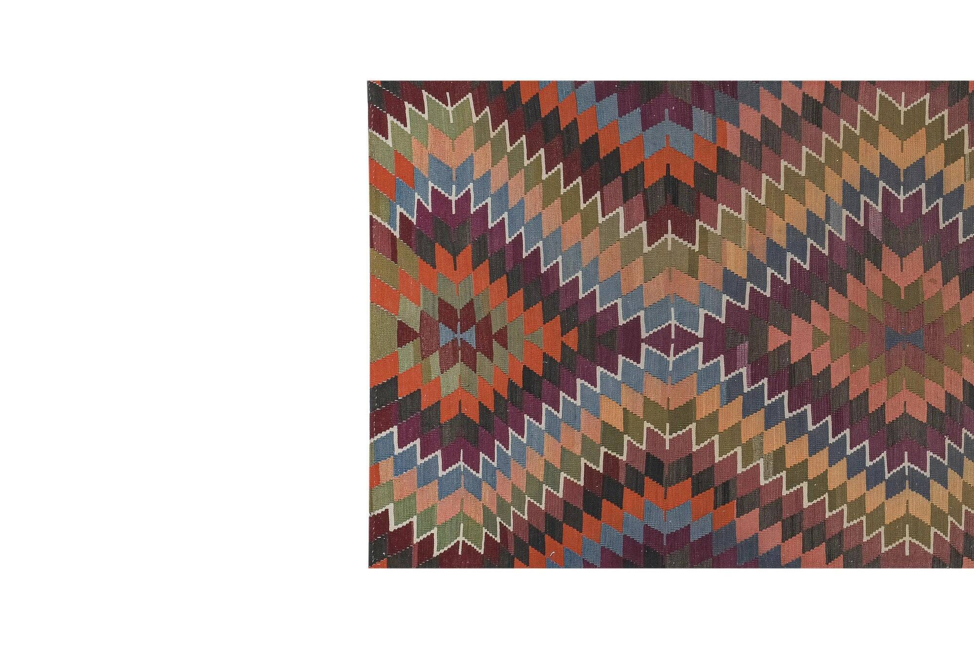 Vintage Turkish kilim handwoven 151x361 cm