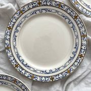 4 “Colbert” ironstone dessert plates from Creil and Montereau