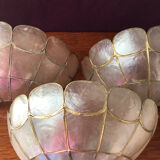 Three mother-of-pearl sconces