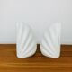 Pair of white ceramic coral vases, bookends