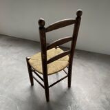Rustic oak straw chair