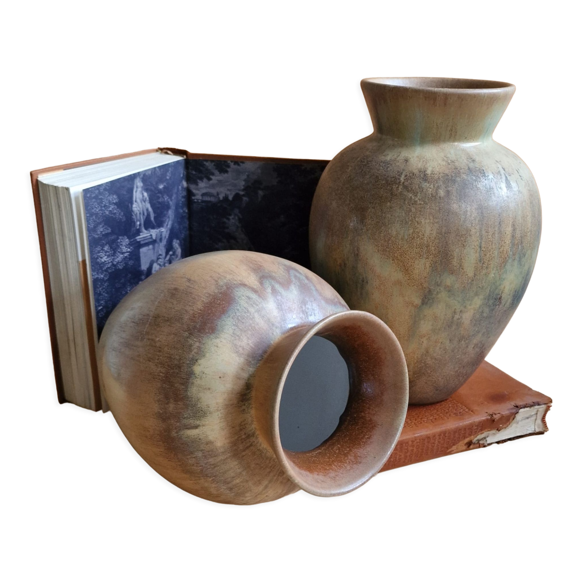 Denbac - Two vases - France - 1920-1949 - Art Deco style ceramics