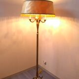 Floor lamp gilded bronze tripod 4 fires