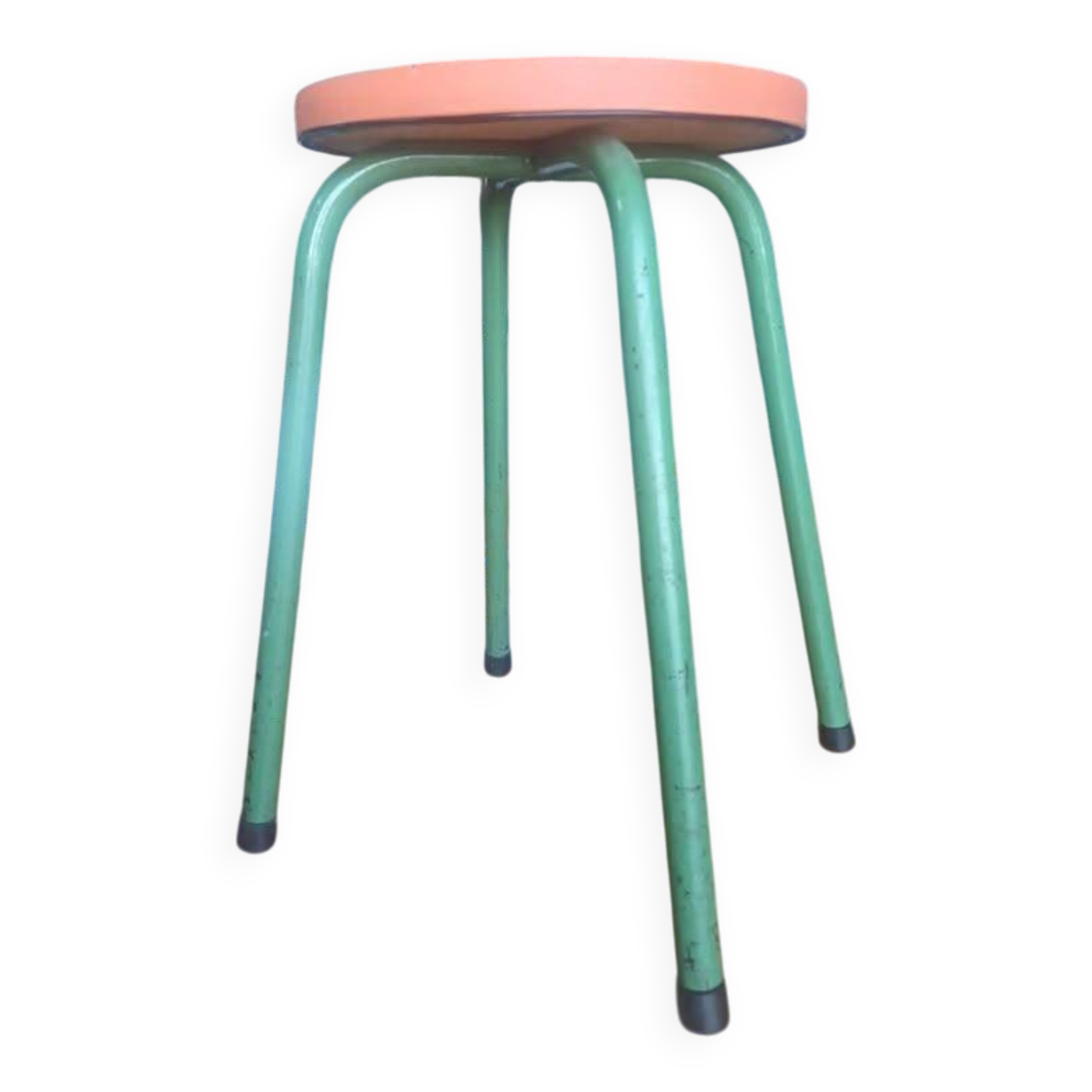 Tabouret industriel skai orange