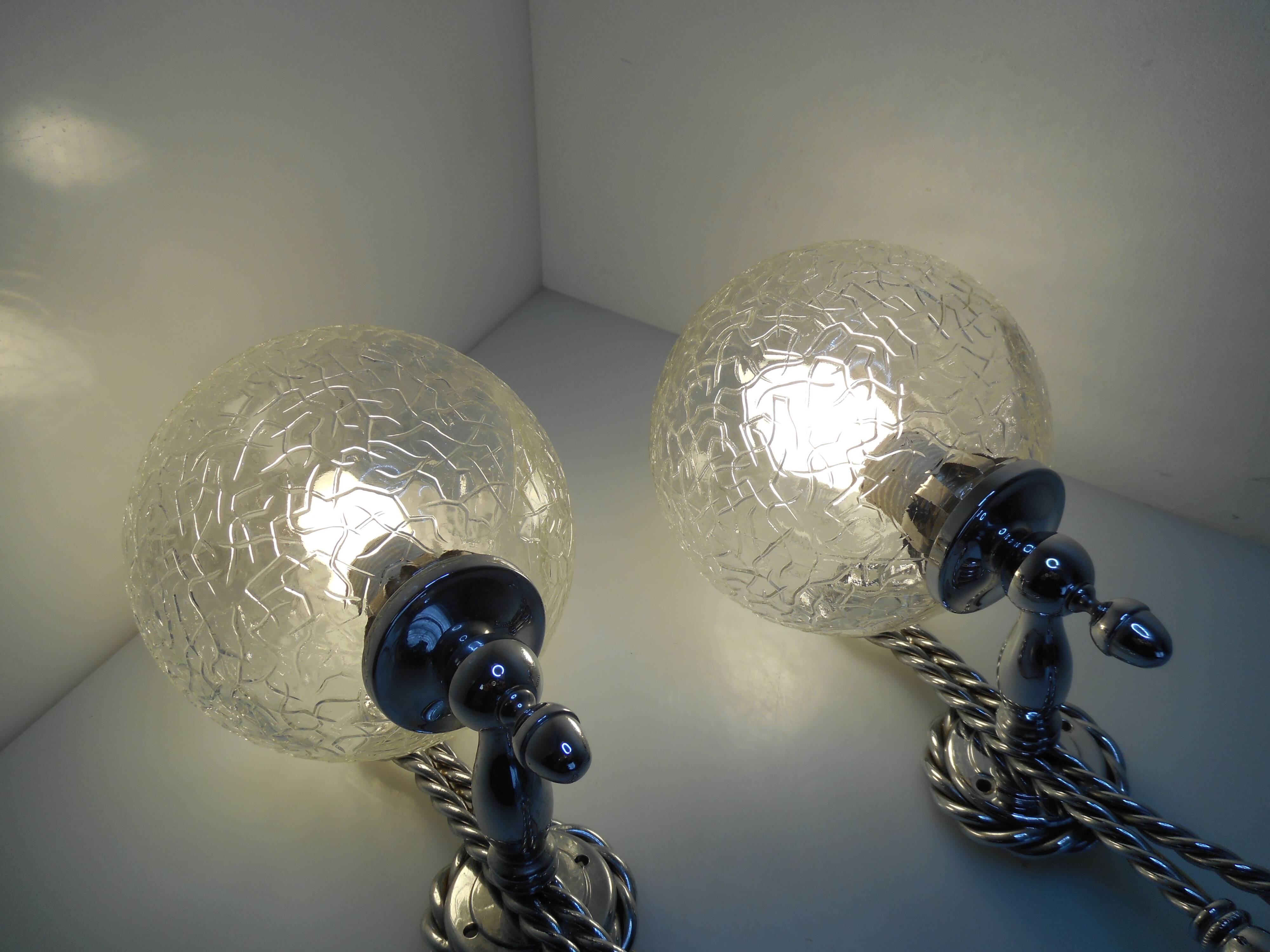 Paire d'appliques boules murales style vintage