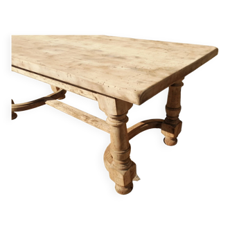 Raw stripped monastery table, baluster legs