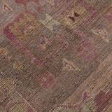 5x11 Rug For Living Room Red Brown Turkish Vintage Rug 150x338Cm