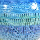 Aldo Londi ceramic ball vase Bitossi Riminu blu