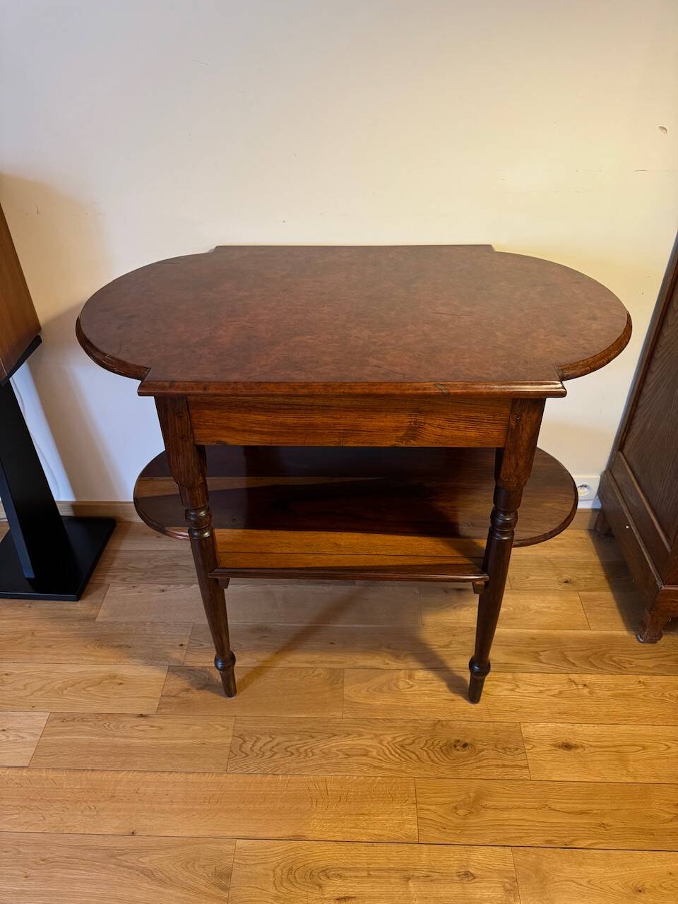Console in rosewood and burl, early 20th century