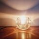 Midcentury Table Lamp Peill & Putzler Ice Cube Glass, Germany, 1970s