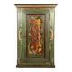 Alsatian bonnet maker in painted softwood with floral decorations