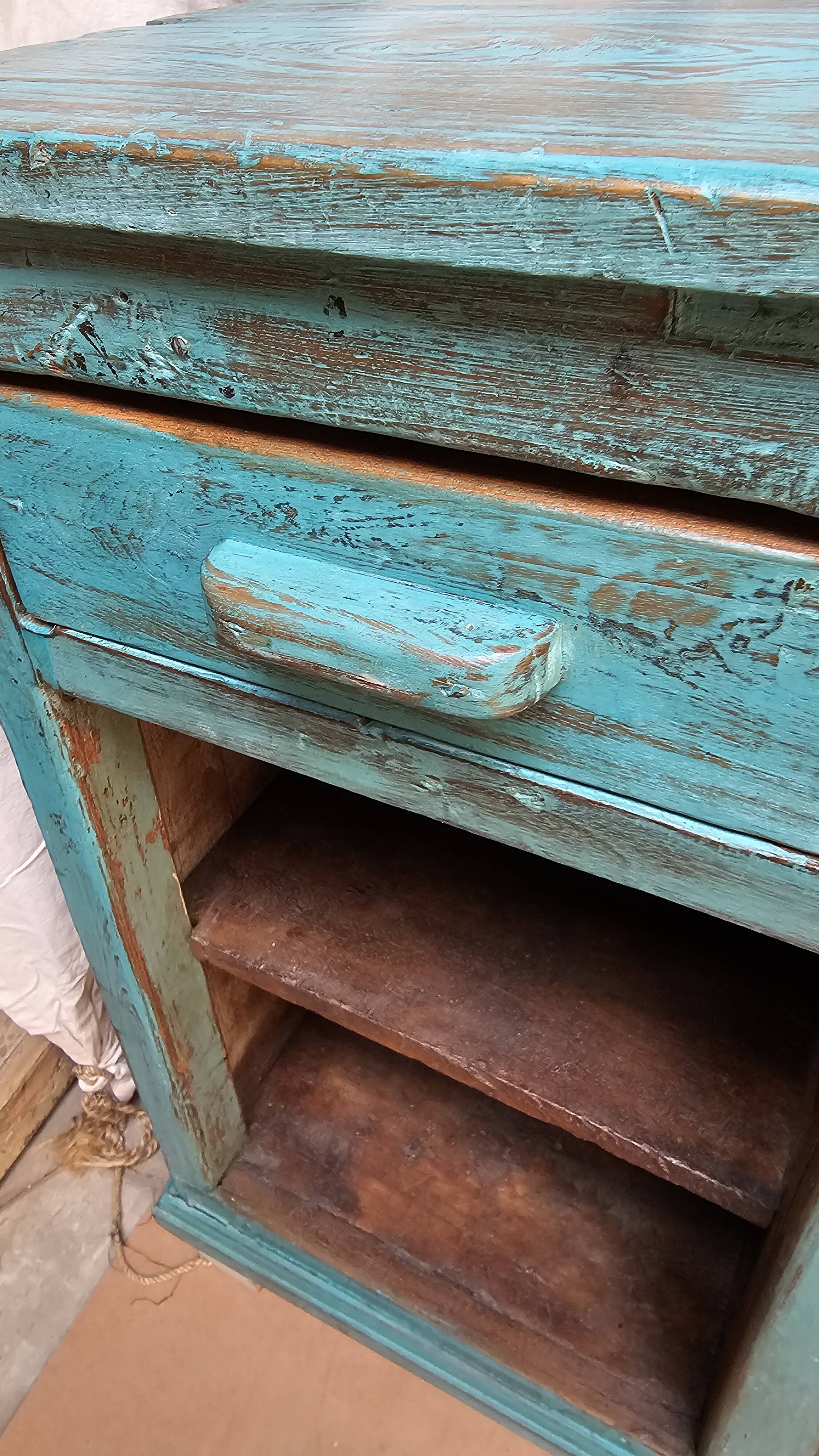 Old merchant's counter in Burmese teak.