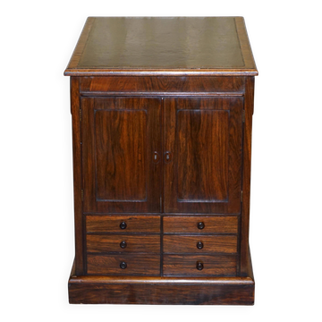 Folio library cabinet in hardwood William IV circa 1830 with drawers.