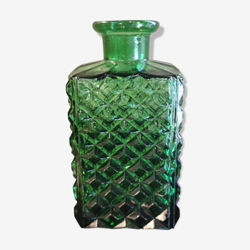 Vintage green glass decanter