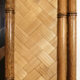 Console with sidetable and mirror in bamboo and rattan