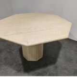 Octagonal travertine table