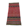 Tapis kilim berbère rouge multicolore en laine 100x200cm