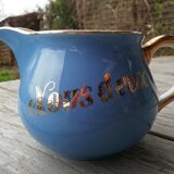Pot à lait bleu